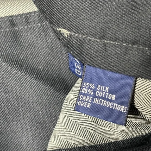 Ralph Lauren Polo Golf Herringbone Silk Cotton Pants Gray Men's Size 34x30 VTG